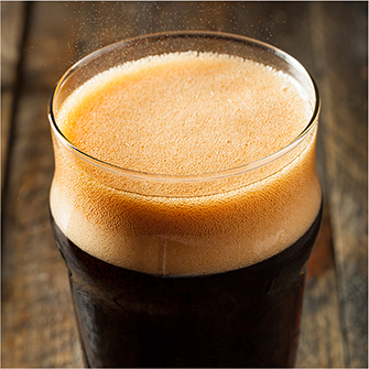 cola with foamy head